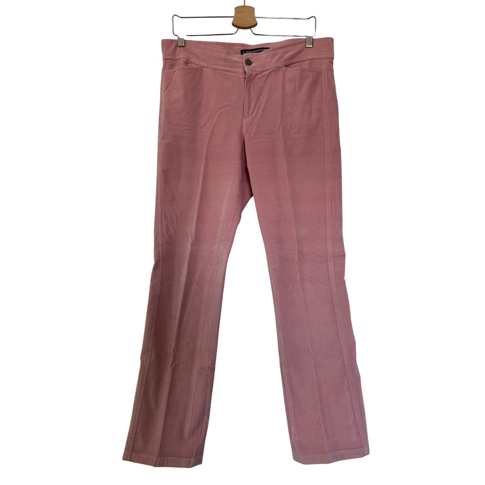 Company Ellen Tracy Pink velvet Pants Straight Leg Stretch Trousers Size 8